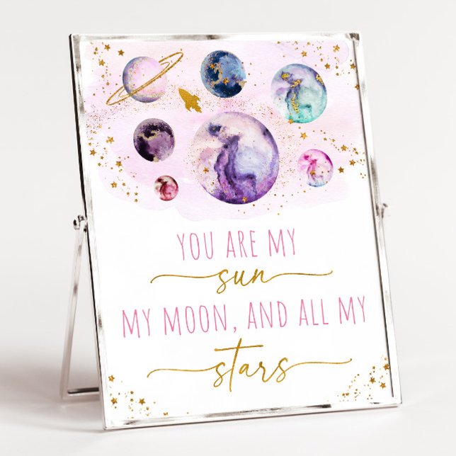 Affiche Vous Êtes My Sun Moon Stars Space Rose & Gold (Créateur téléchargé)