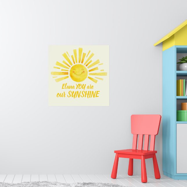 Affiche Vous êtes notre soleil souriant jaune coutume sole (Pépinière 1)