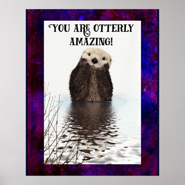 Affiche Vous êtes Otterly Extraordinaire Cute Pun avec Swe (Devant)