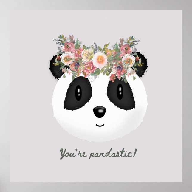 Affiche Vous êtes pandastique ! Cute ours Panda (Devant)