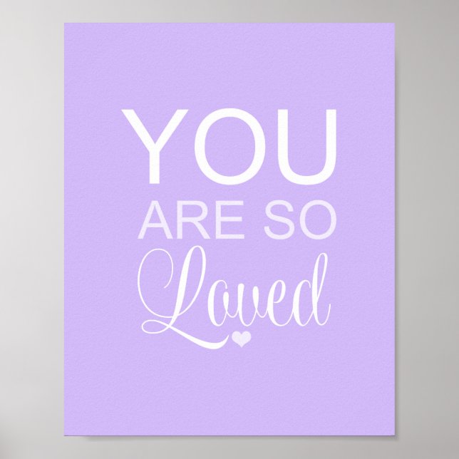 Affiche Vous Êtes Si Aimé Pépinière Violet Art Décor (Devant)
