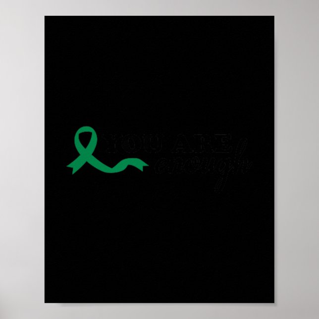 Affiche Vous Êtes Suffisant Ruban Vert De La Santé Mentale (Devant)