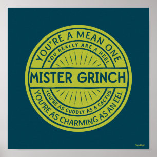 Affiche Vous êtes un méchant Monsieur Grinch Citation