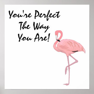 Affiche Vous êtes une affirmation d'acceptation de flamant