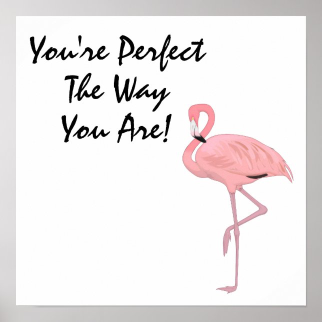 Affiche Vous êtes une affirmation d'acceptation de flamant (Devant)
