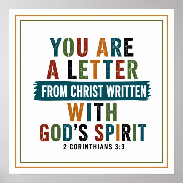 Affiche Vous êtes une lettre du Christ écrite par l'Esprit (Devant)