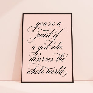 Affiche Vous êtes une perle d'une fille Citation inspirati