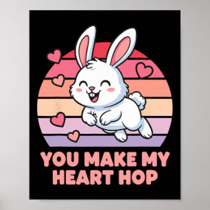 Affiche Vous faites battre mon cœur d'amour de lapin migno