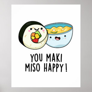 Affiche Vous Maki Miso Joyeux Joyeux Pun Japonais