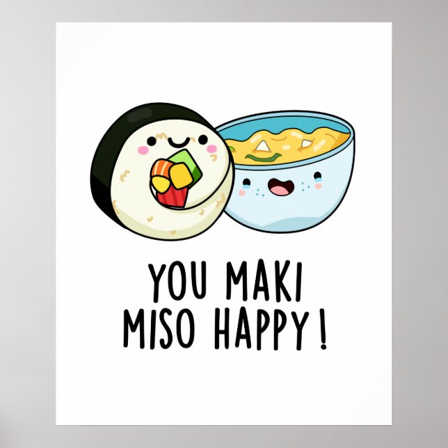 Affiche Vous Maki Miso Joyeux Joyeux Pun Japonais (Devant)
