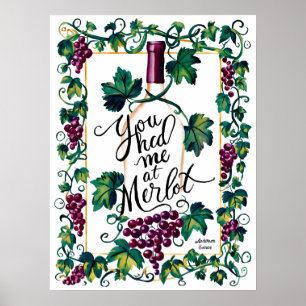 Affiche Vous M'Avez Eu Chez Merlot Red Wine Lover Custom
