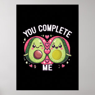 Affiche Vous Me Complétez - Cute Avocado Couple