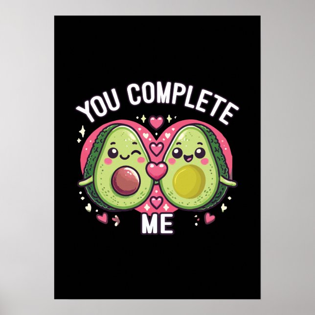 Affiche Vous Me Complétez - Cute Avocado Couple (Devant)