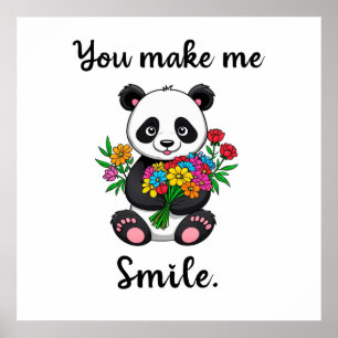 Affiche Vous me faites sourire Panda mignon