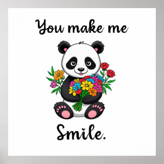 Affiche Vous me faites sourire Panda mignon