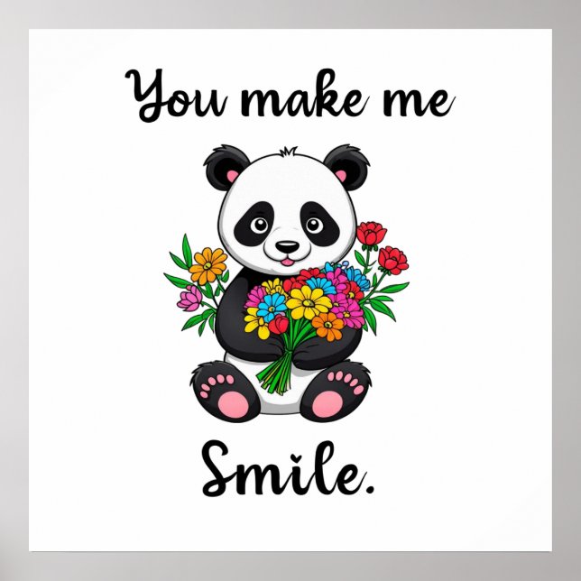 Affiche Vous me faites sourire Panda mignon (Devant)