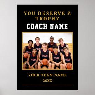 Affiche Vous méritez un entraîneur de trophée Photo Basket