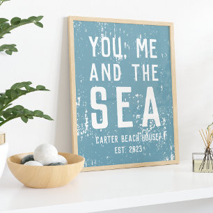 Affiche Vous, moi et la mer Maison de plage personnalisée