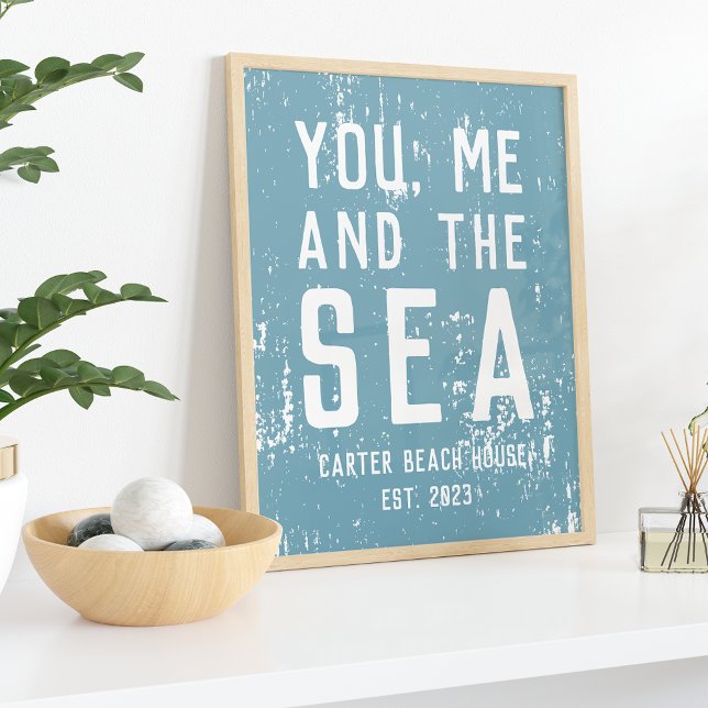 Affiche Vous, moi et la mer Maison de plage personnalisée  (Créateur téléchargé)