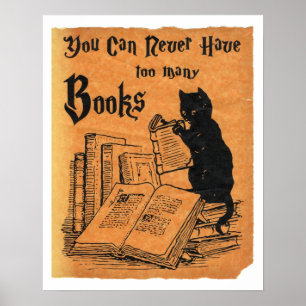 Affiche Vous Ne Pouvez Jamais Avoir Trop De Livres Cat Whi