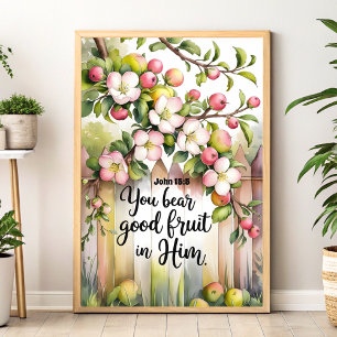 Affiche Vous Portez De Bons Fruits En Lui Art Mur Chrétien