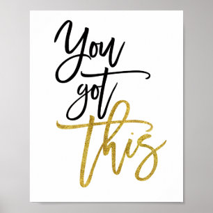 Affiche Vous pouvez le faire Citation d'encouragement Noir