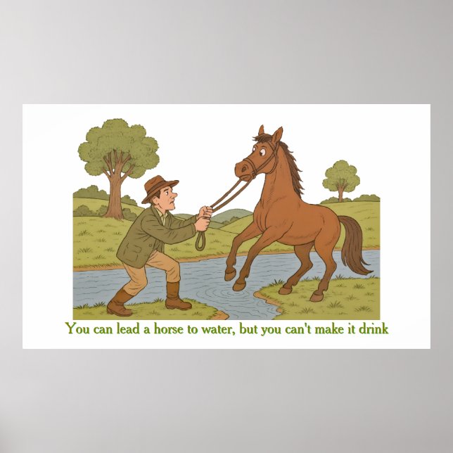 Affiche Vous pouvez mener un cheval à l'eau (Devant)
