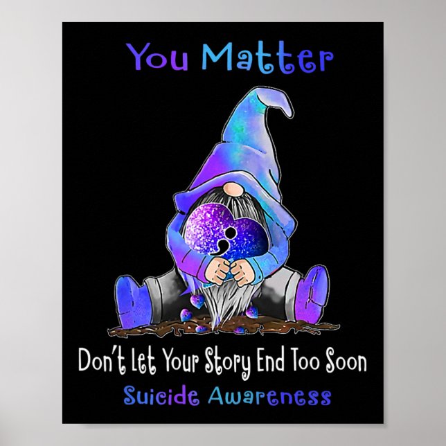 Affiche Vous Problème Gnome Coeur Prévention Suicide (Devant)