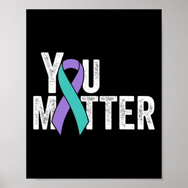 Affiche Vous Problème Prévention Suicide Turquoise Purple  (Devant)