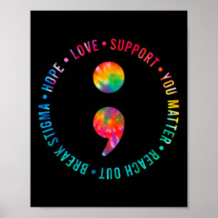 Affiche Vous Problème Semicolon Prévention Suicide Sensibi