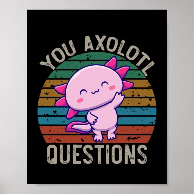 Affiche Vous Questions Axolotl Rétro 90s Vintage Coucher d (Devant)