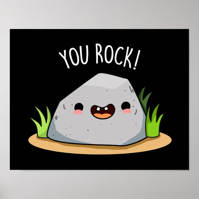 Affiche Vous Rock Funny Géologie Pun Dark BG (Devant)