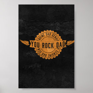 Affiche Vous Rock Papa Orange Black Emblem