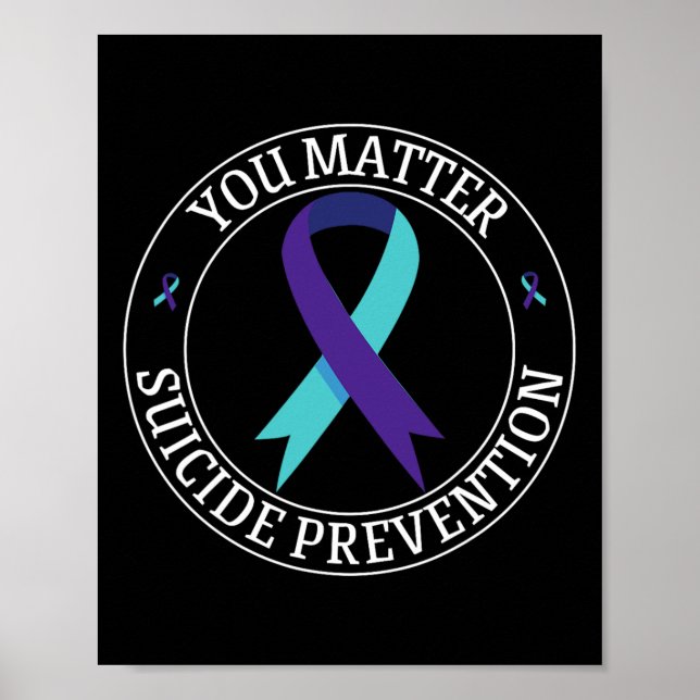 Affiche Vous Ruban Turquoise Et Violet Prévention Suicide  (Devant)