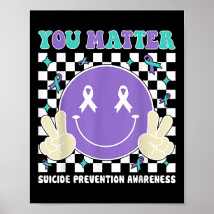 Affiche Vous Ruban Turquoise Violet Sensibilisation au Sui