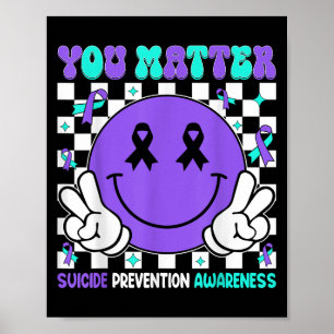 Affiche Vous Ruban Violet Sarcelle de Sensibilisation à la