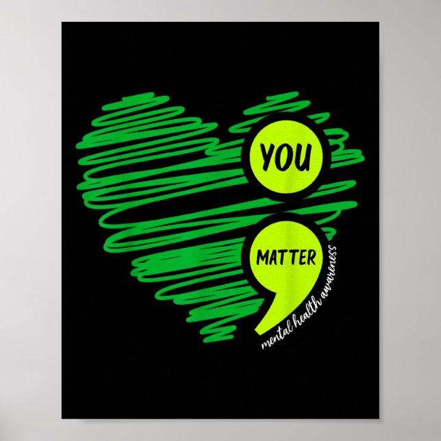 Affiche Vous Sensibilisation à la santé mentale Vert Préve (Devant)