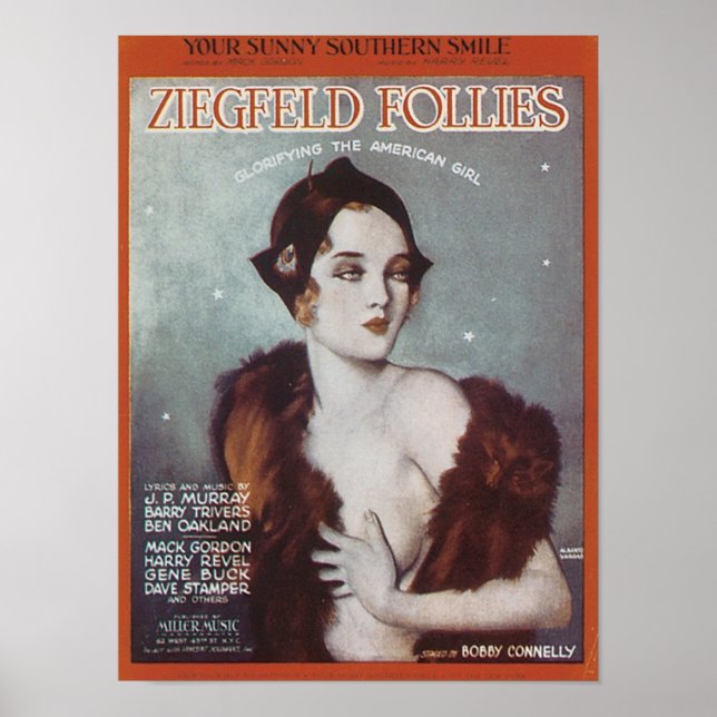 Affiche Vous Sunny Southern Smile Ziegfeld Follies Songboo (Devant)