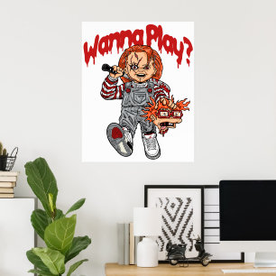 Affiche Vous voulez jouer ?", thème de l'horreur