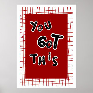 Affiche Vous Y Arriverez - Route Brodée Motivationnelle