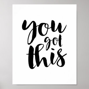 Affiche "Vous y arriverez" - Typographie minimaliste et mo