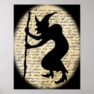 Affiche voûtée éffrayante de sorcière