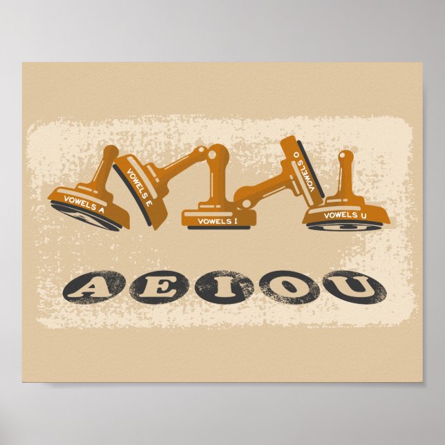 Affiche Vowels AEIOU (Devant)