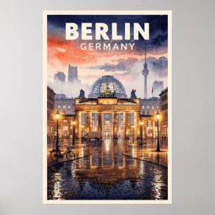 Affiche Voyage à Berlin Allemagne Vintage