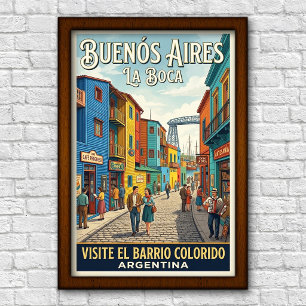 Affiche Voyage à Buenos Aires, Argentine, années 1960