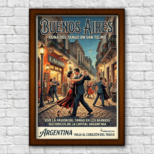 Affiche Voyage à Buenos Aires, Argentine, années 1960