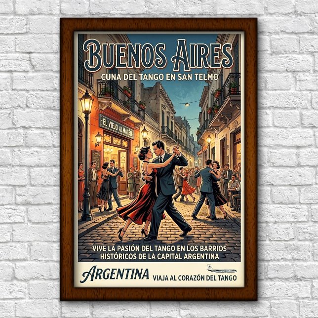 Affiche Voyage à Buenos Aires, Argentine, années 1960 (Créateur téléchargé)