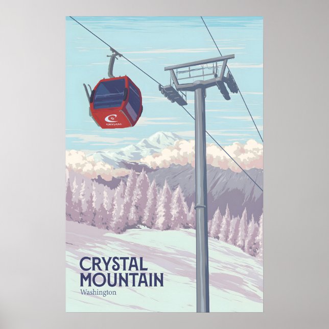 Affiche Voyage à Crystal Mountain Washington Ski Resort (Devant)