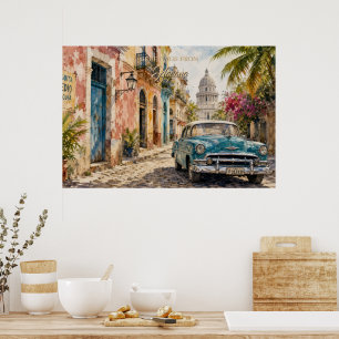 Affiche Voyage à Cuba Vintage - Salutations de La Havane