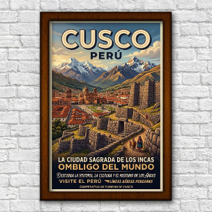 Affiche Voyage à Cusco, Pérou des années 1960